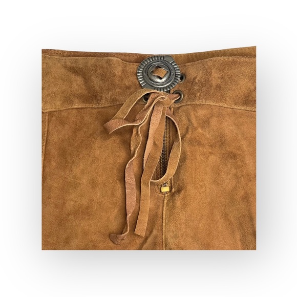 new One Teaspoon 𖤐 Morrison Festival Boho Fringed Suede Shorts 𖤐 Tan 𖤐 S 8AU - Picture 7 of 16